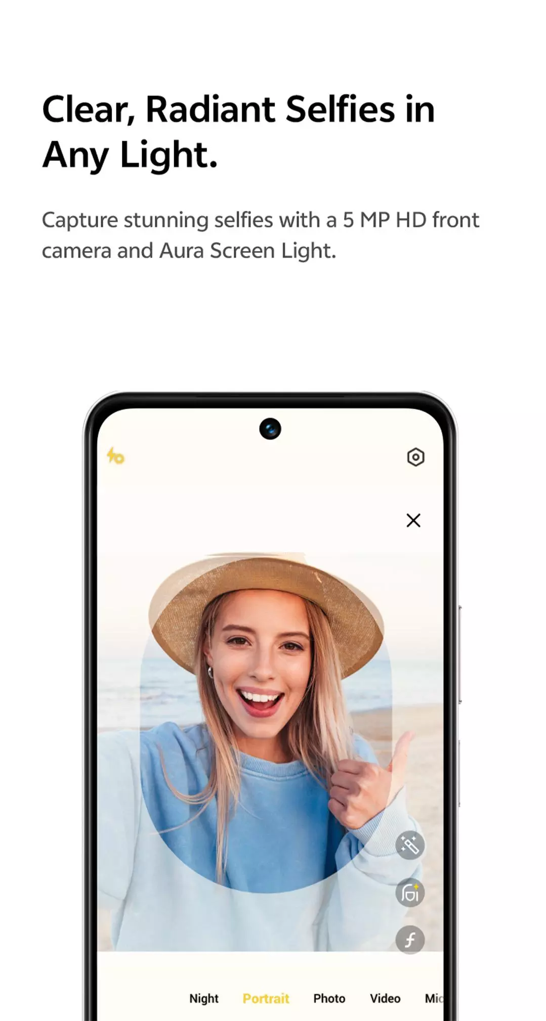 a girl taking selfie with the Vivo Y19s Pro camera